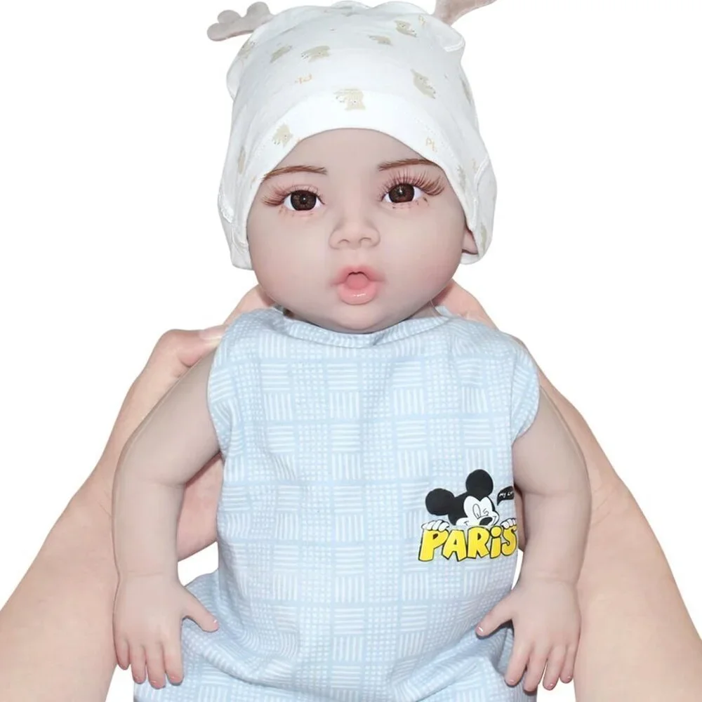 18.5 inch Full Silicone Ivory Baby Dolls Newborn Baby Girl Doll Newborn Doll